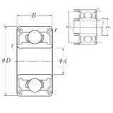 6,35 mm x 19,05 mm x 7,142 mm ISO R4AA-2RS deep groove ball bearings